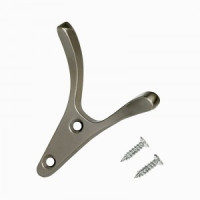 Крючок-вешалка мебельн 2-рожк StahlBuro 206 SN мат. никель Инд.уп. на подвесе (360,60)