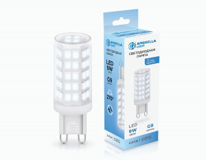 Ambrella лампа св/д G9 9W(780lm) 6400K 6K 19х54 100906