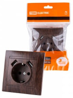 TDM Лама роз. СУ 1 мест. 16А (земля) + 2 USB 2,1А 5В венге SQ1815-0442