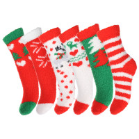 GALANTE Носки новогодние махровые, р.23-25, 100% полиэстер, разноцветные