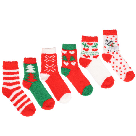 GALANTE Носки новогодние махровые, р.23-25, 100% полиэстер, разноцветные