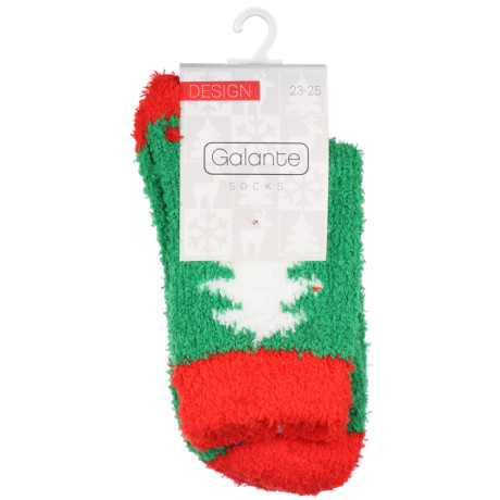 GALANTE Носки новогодние махровые, р.23-25, 100% полиэстер, разноцветные