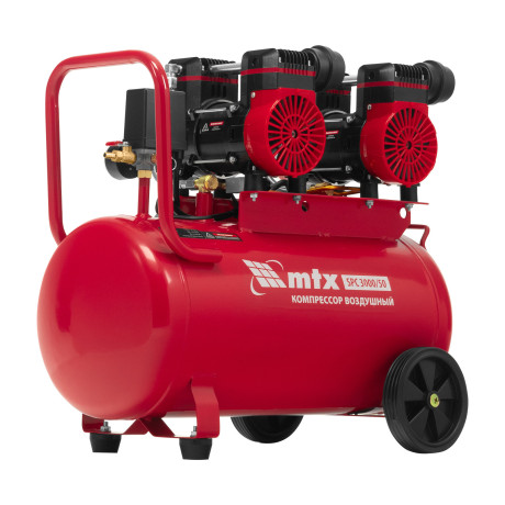 Компрессор безмасляный малошумный SPC 3000/50, 3000 Вт, ресивер 50 л, 520 л/мин// MTX