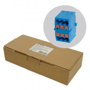 STEKKER Зажим блоч.д/распр.тока нагруз.push-in, 6т,сеч.2,5мм,450V,24А, синий LD580 PTFIX 06/25 49750