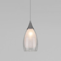 EUROSVET св-к подвес. 1x15W E14 хром/стекло бел.прозр.  120х120х1150 Cosmic 50085/1 хром