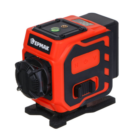 ЕРМАК Уровень лазерный 12 лучей (3D),2АКБ+ЗУ,экран зарядки, пульт,кронтшейн,платформа, сумка чехол