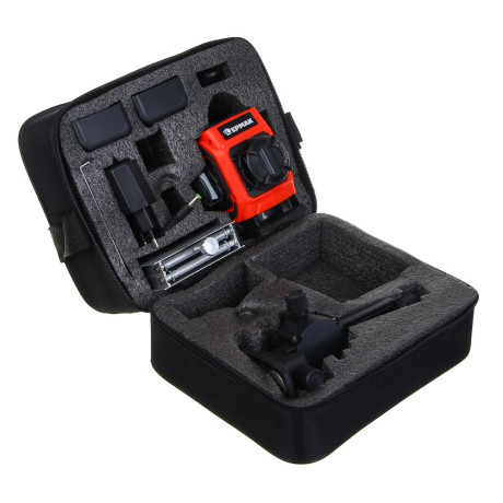 ЕРМАК Уровень лазерный 12 лучей (3D),2АКБ+ЗУ,экран зарядки, пульт,кронтшейн,платформа, сумка чехол