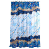 VETTA Шторка для ванной, с утяжелителем, полиэстер 90 г/м2, 180x200см, 12 колец метал/бусины, &quot;Эквил