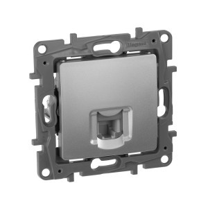 IEK ETIKA мех. роз. телеф. СУ 1 мест. алюминий (RJ11) 672440