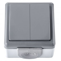 Bylectrica ПРАЛЕСКА АКВА выкл. ОУ 2 кл. IP55 серый (А510-2132 (03))