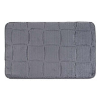 VETTA Коврик для ванной, вельвет, губка 0,8 см, полиэстер, 40х60 см, плитка, графит