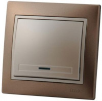 &quot;Lezard Мира выкл. СУ 1 кл.10А (инд.) коричн металлик с перламутровой встав. (корп.PC)  701-3130-111