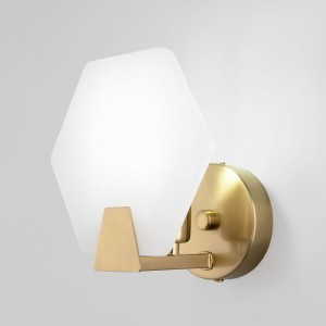 Eurosvet св-к бра E14 1x40W 127х155х181 металл латунь/мрамор Marble 60158/1 Умный дом a065048