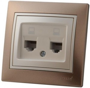 Lezard Мира роз. компьют. СУ 2 мест.корич. металлик с перламутр.встав.(RJ45) (корп.PC)  701-3130-141