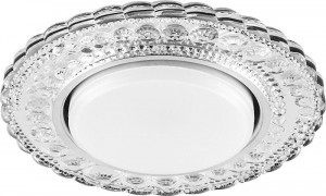 Feron св-к встр. GX53 CD4024 круг подсветка св/д 4K прозрач хром 130(100)x30 29538