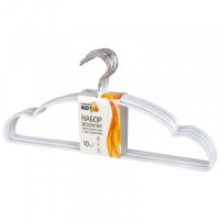 Вешалка-плечики 40см, металл с ПВХ покрытием, 10шт/уп, белый 107902 Рыжий кот