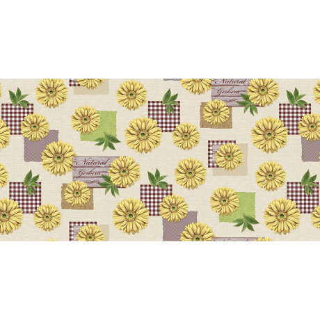 Клеенка н/о 135*20  ПЕРФЕКТ 621/15 (Герберы Розовые)Тверь