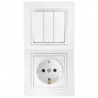 Bylectrica УЮТ блок (роз. 16А + 3 кл. выкл. 10А) СУ бел. (земля) 3В-РЦ-731