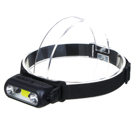 ЕРМАК Фонарь налобный сенсорный, XPE LED+COB, 6 режимов, 1200мАч, пластик, красный свет, 90х55х30 мм