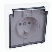 Bylectrica CARRE роз. СУ 1 мест. (земля,корп. ABS) IP44 белый (РС16-0632)