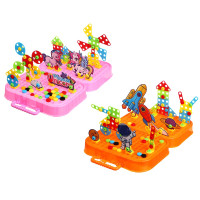 ИГРОЛЕНД Конструктор с шуруповёртом в чемоданчике "Шурупики", РР, ABS, 24,5х7,5х18,5см, 2 дизайна