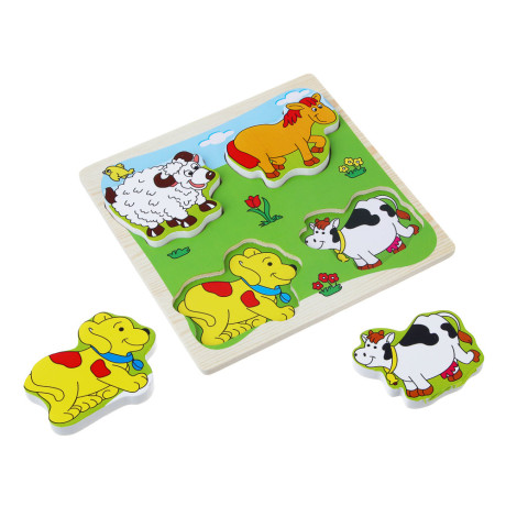 ИГРОЛЕНД Игрушка развивающая "Рамка вкладка", 4 элемента, 14,5х14,5х1см, дерево, 16 дизайнов