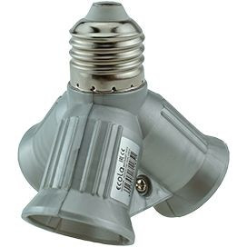 Ecola патрон-переходник с цоколя E27 на 3хE27 Серебряный УП.10шт!! A7W37SEAY