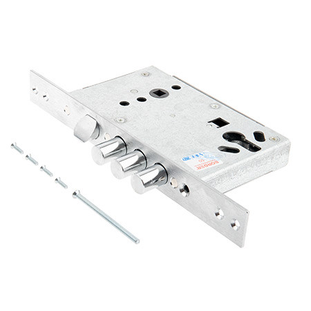 Замок врез BORDER ЗВ4-3Г/85Г (3 ригеля, б/ц, с защелкой)   \12