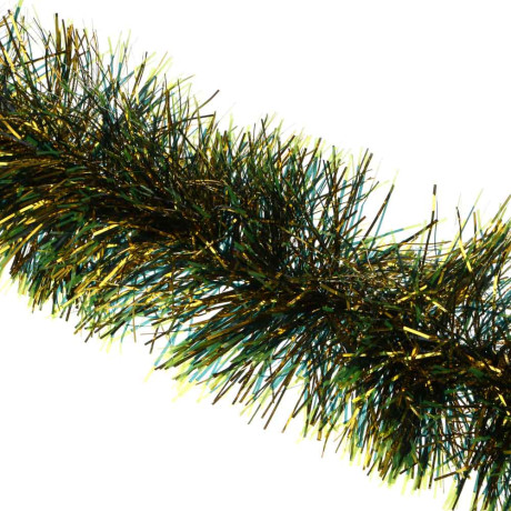 СНОУ БУМ Мишура 11x200см, ПЭТ, зеленая с золотом, 26-323