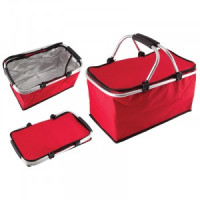 Термосумка каркасная Ecos CB-7046 красная 48х27х24см складные ручки(ПЭ 600D/ПЭ 3мм/алюм.фольга) 5341