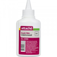 Клей ПВА 65гр. Attache (д/бумаги, картона, дерева, ткани, кожи, фотобумаги) 145956