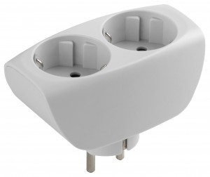 ЭРА разветвитель (тройник) 2роз. 16А белый, земля, шторки (линейный) SP-2e-W