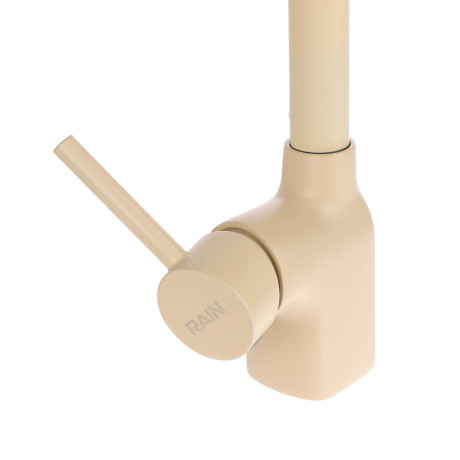 RAIN Смеситель для кухни Алмаз, высокий излив, картридж 35мм, гайка, латунь, бежевый