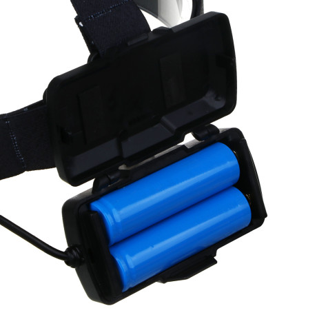 ЕРМАК Фонарь налобный, 1 LED + 2 COB, с фокусировкой, 2*1200мАч, 4 режима, пластик