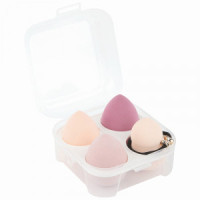 Набор 4 спонжа, 1 резинка д/волос, розовый 108010 Идеальная