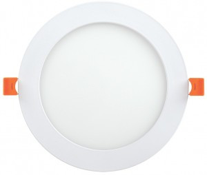 IEK св-к встр. св/д даунлайт (панель) 18W(1260lm) d225x23 6K ДВО 1608 АЛЮМ., белый круг 7552