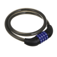 Замок велосипедный тм BY SPORT, противоугонный, тросовый, кодовый, 800х12мм, металл, пластик, черный