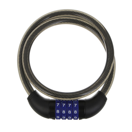 Замок велосипедный тм BY SPORT, противоугонный, тросовый, кодовый, 800х12мм, металл, пластик, черный