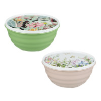Миска Latina 1,1л с крышкой, с декором, пластик, 2 цвета
