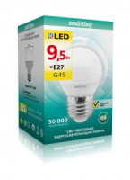 Smartbuy шар G45 E27 9.5W 3000K  2K матовая пластик SBL-G45-9_5-30K-E27