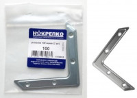 Угольник оцинкованный 100 (2 шт BL) (цена за уп) НАКРЕПКО 113332