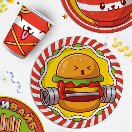Набор бумажных стаканов Ожившая еда, 6 шт*250 мл