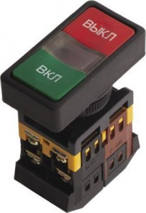 EKF Кнопка AS-22N "Пуск-Стоп" прямоугольная 24В NO+NC  pbn-as-rec-24