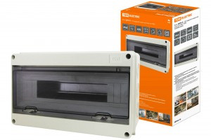 TDM бокс ЩРН-Пг-18 модулей навесной с дымчатой дверцей IP65 SQ0908-0005