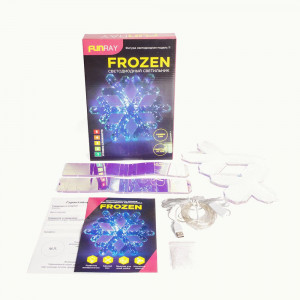 Фигура новогодняя модель 11 "Frozen" Снежинка 2,5W 400x350x25мм, USB гирлянда в/к, Funray