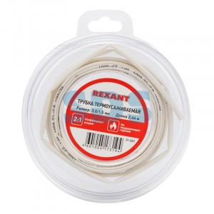 REXANT Трубка термоусадка ТУТ 3/1,5 мм белая, l ролика=2.44м (8ft) BL 29-0001