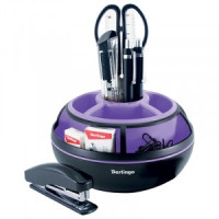 Настольный органайзер Berlingo "Instinct", 9 предметов, вращающийся, черный/лаванда Арт.287203