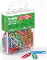 Скрепки Attache цветные, 28 мм, полимер, 100 шт.европодвес 55367