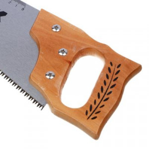ЕРМАК Ножовка по дереву, 450 мм, 7-8 ТРI, каленый зуб, линейка, деревянная рукоятка
