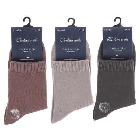 Носки мужские тм TURKAN, 90% хлопок, 8% полиамид, 2% лайкра, р.41-46, цвета в ас-те, #MY0818
